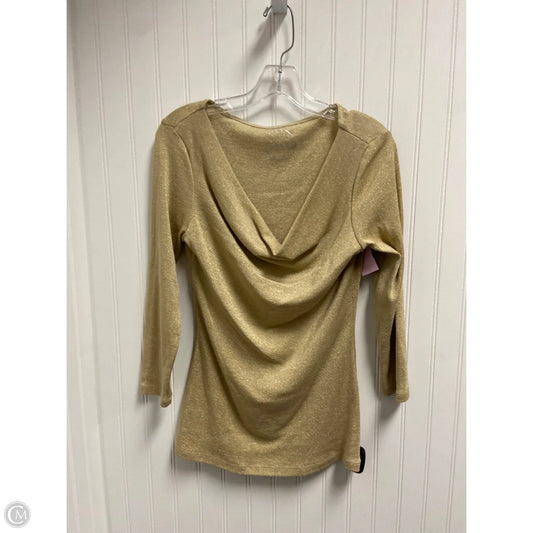 Top Long Sleeve By Inc In Gold, Size: L