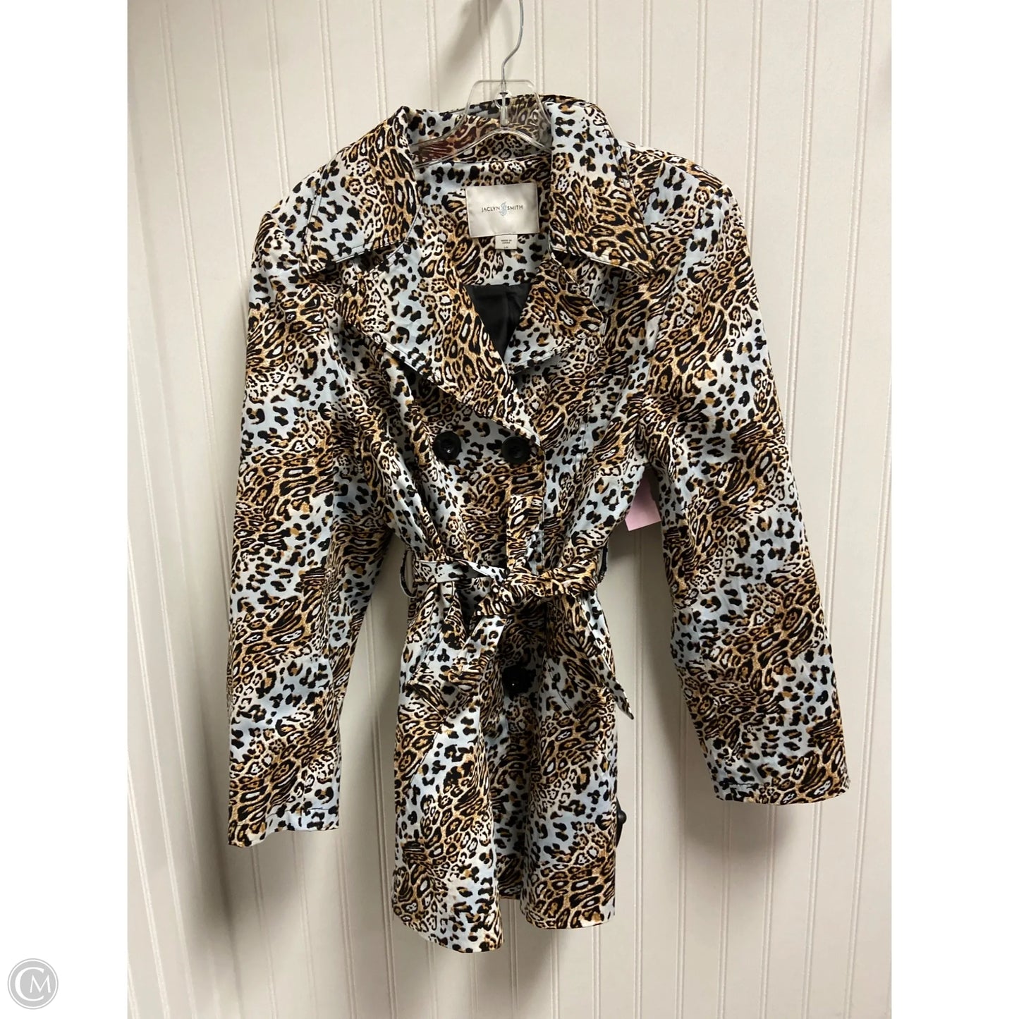 Coat Trench Coat By Jaclyn Smith In Animal Print, Size: L