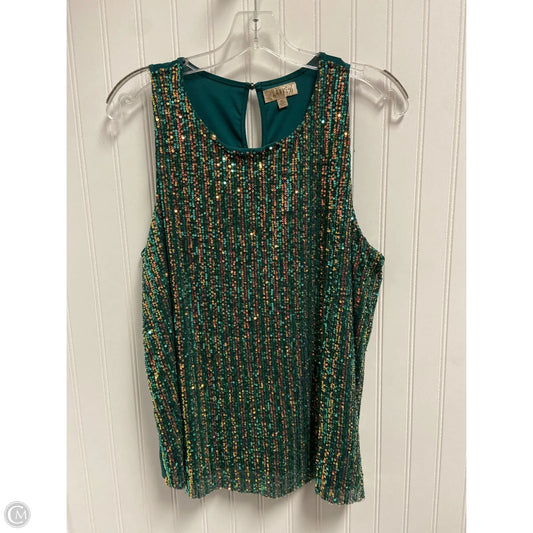 Top Sleeveless By Lavish In Gold & Green, Size: Xl