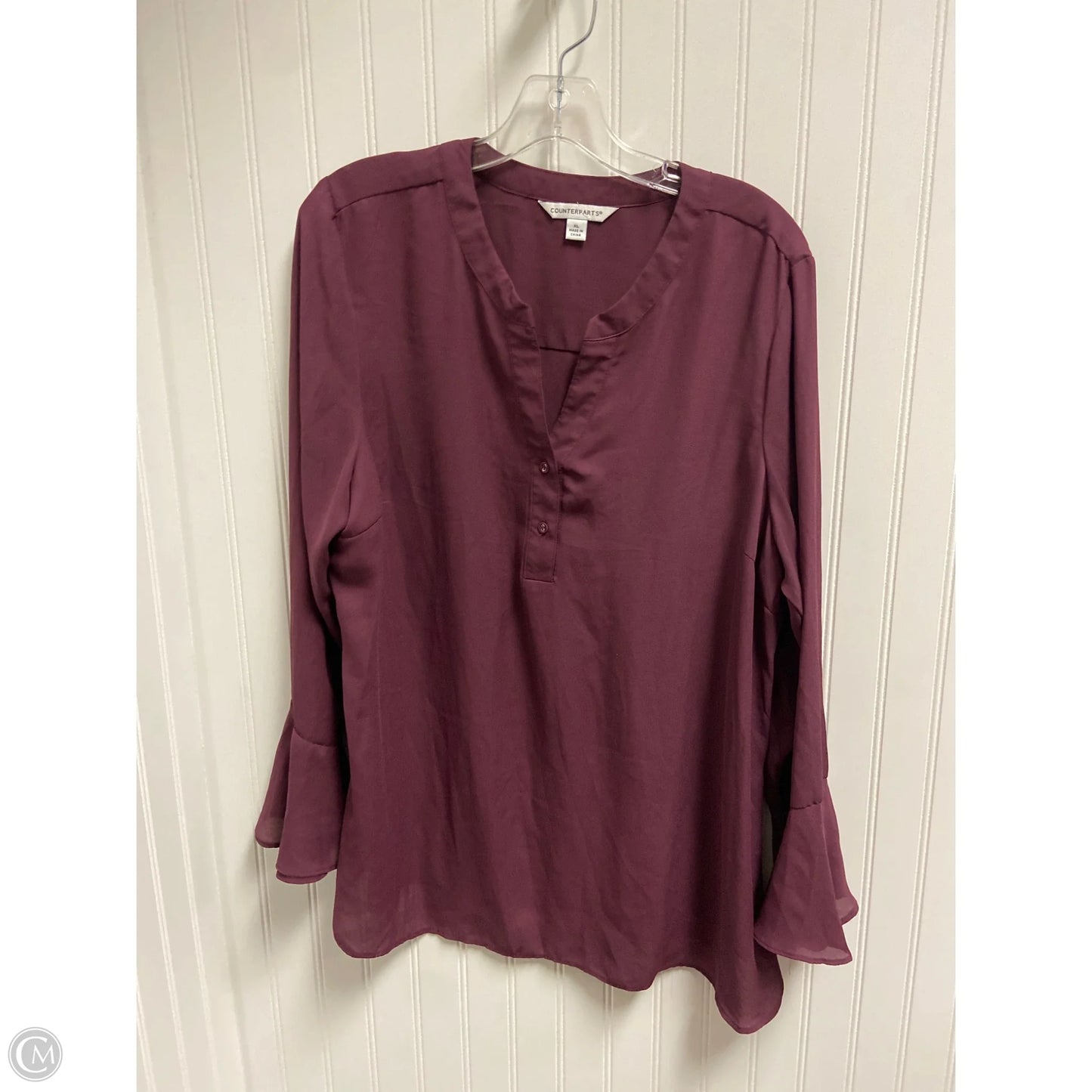 Top Long Sleeve By Counterparts In Purple, Size: Xl