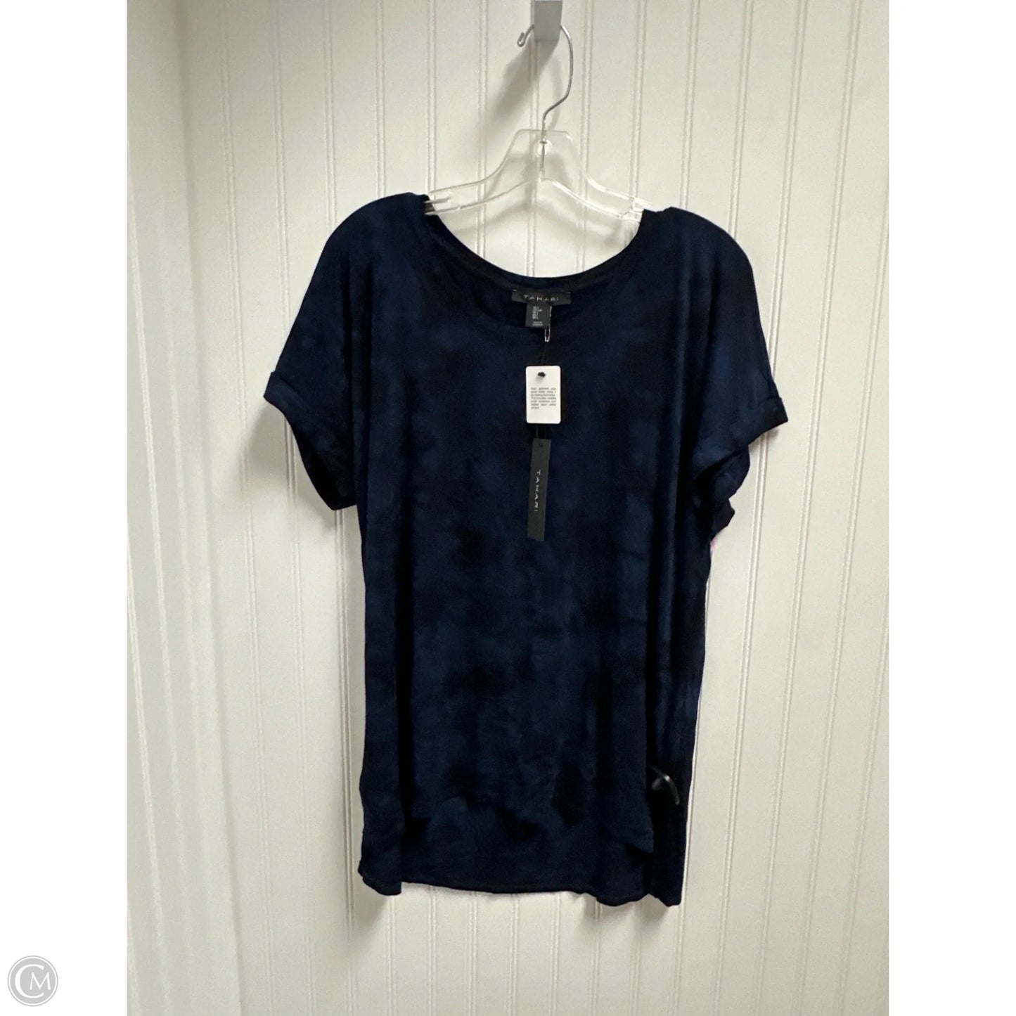 Top Short Sleeve By Tahari In Tie Dye Print, Size: L