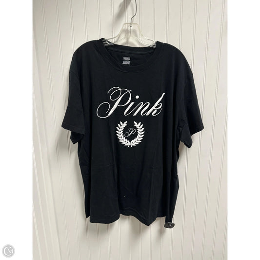 Top Short Sleeve Basic By Pink In Black, Size: 2x