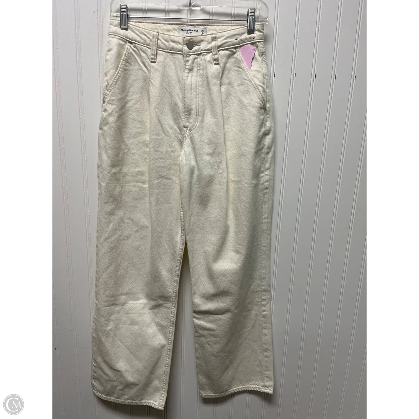 Jeans Wide Leg By Abercrombie And Fitch In Cream, Size: 2