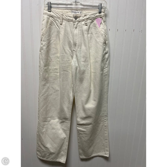 Jeans Wide Leg By Abercrombie And Fitch In Cream, Size: 2