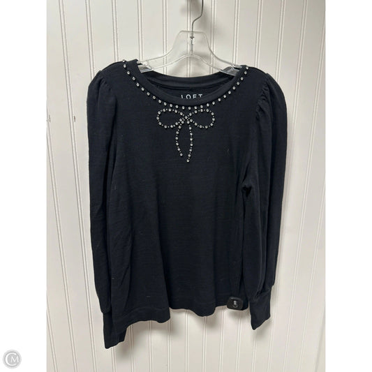 Top Long Sleeve By Loft In Black, Size: M