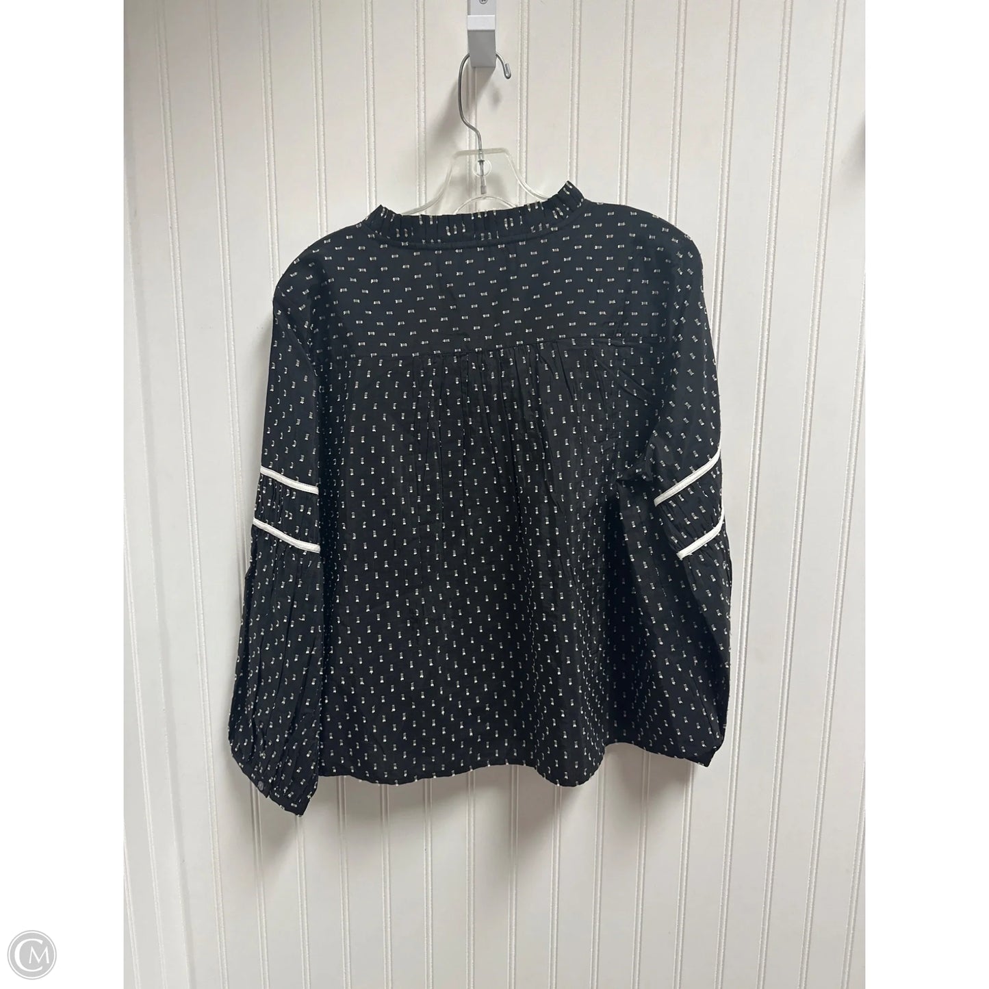 Top Long Sleeve By Loft In Black & Cream, Size: M
