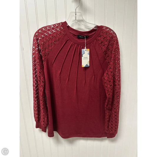 Top Long Sleeve By Clothes Mentor In Red, Size: M