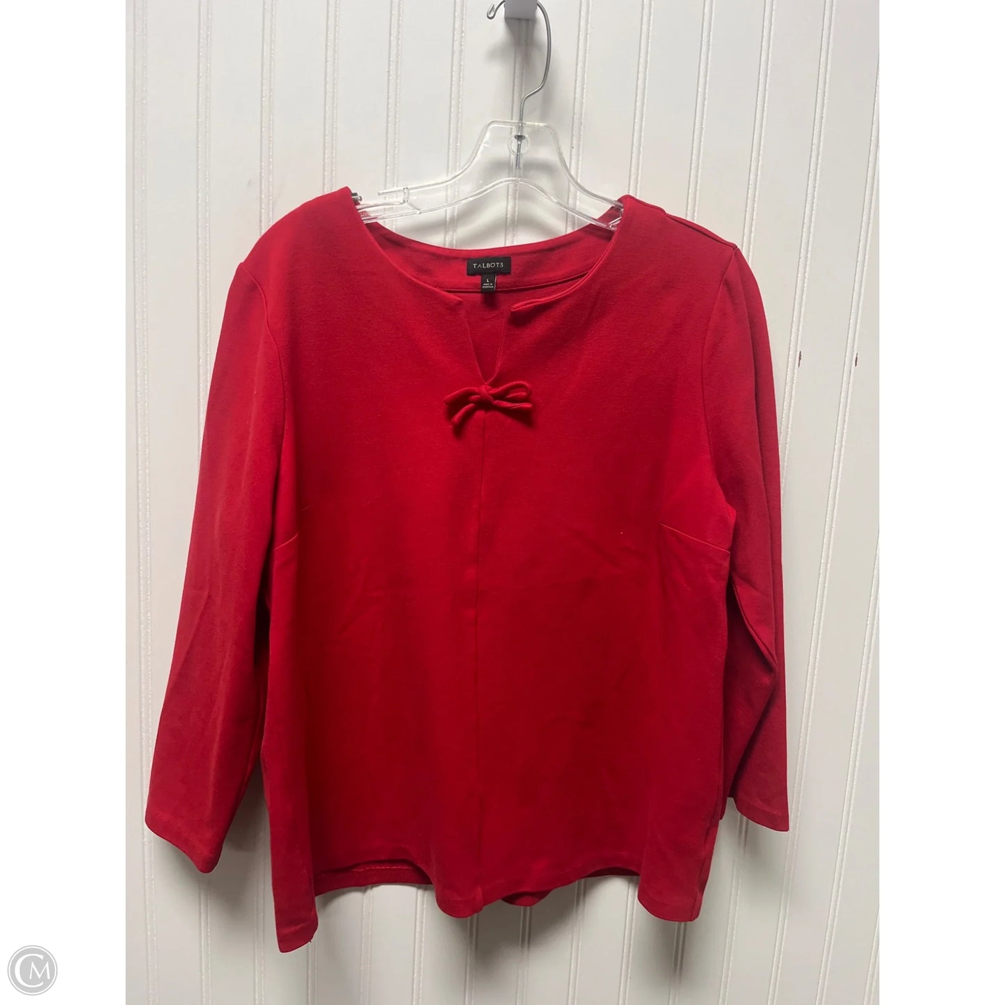 Top Long Sleeve By Talbots In Red, Size: L