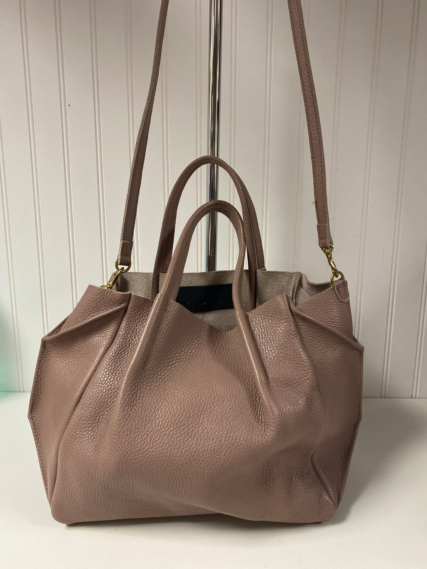 Handbag Leather By Cma, Size: Medium