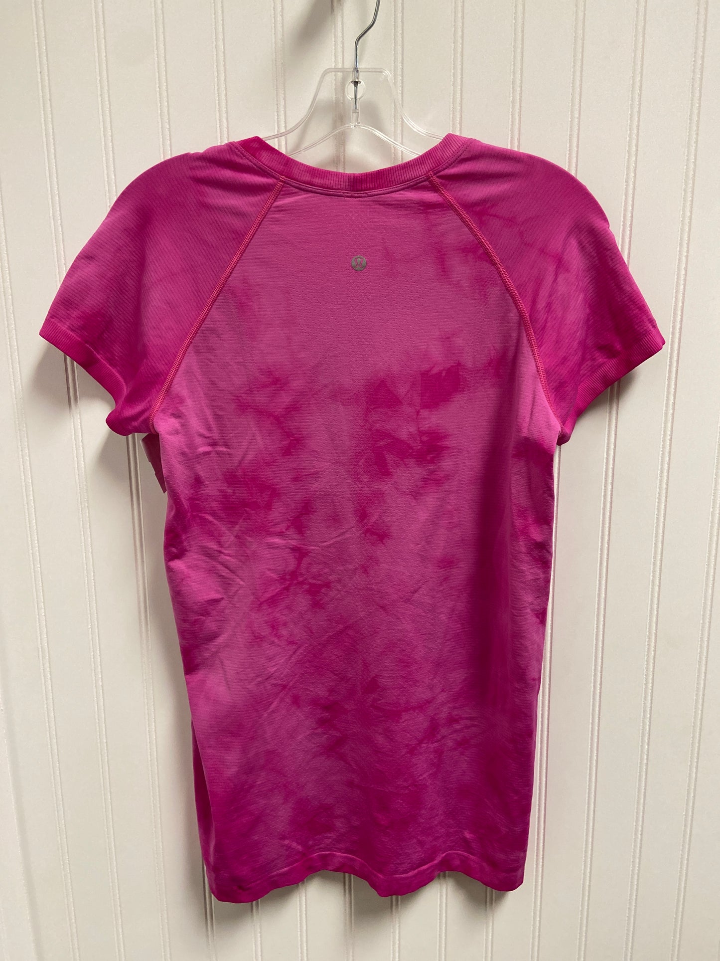 Athletic Top Short Sleeve By Lululemon In Pink, Size: L