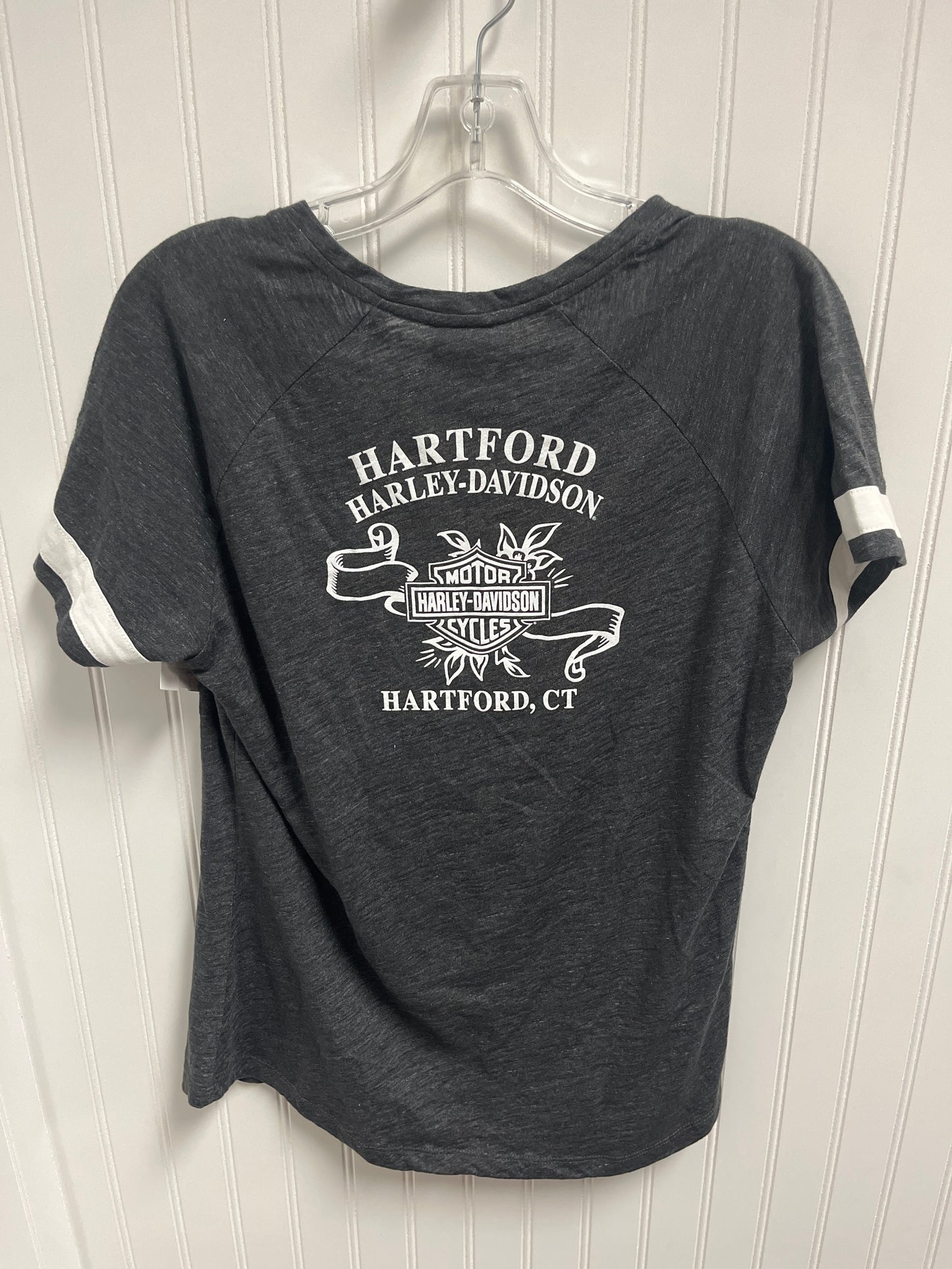 Top Short Sleeve By Harley Davidson In Grey, Size: L