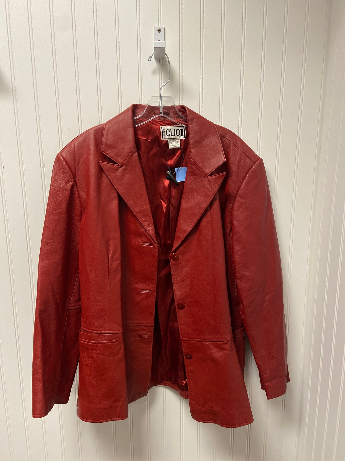 Coat Leather By Clothes Mentor In Red, Size: 3x