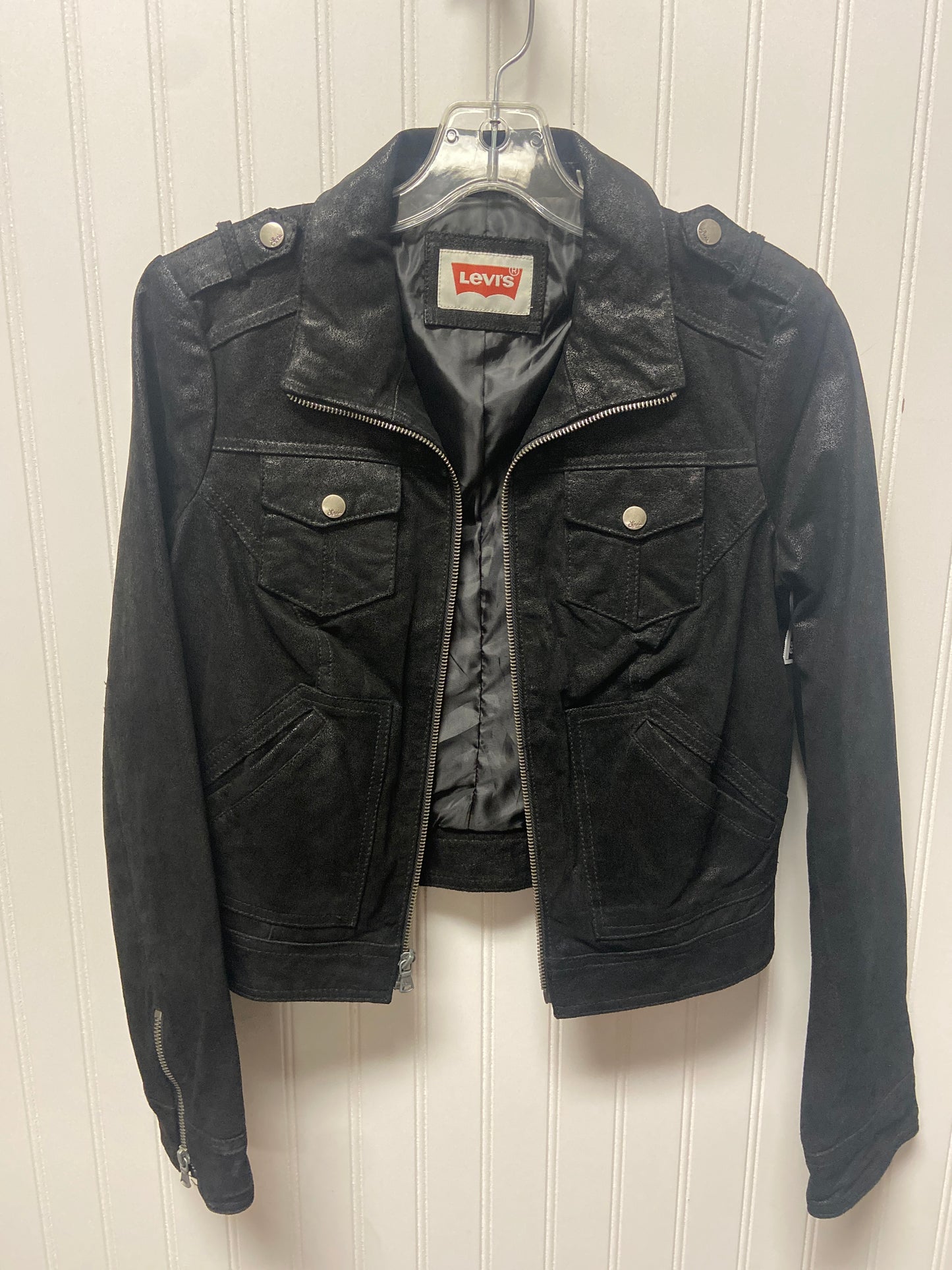 Jacket Moto Leather By Levis In Black, Size: Sp