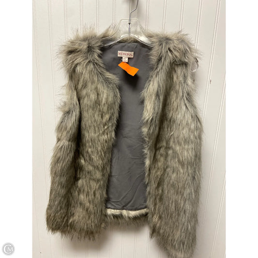 Vest Faux Fur & Sherpa By Merona In Grey, Size: S