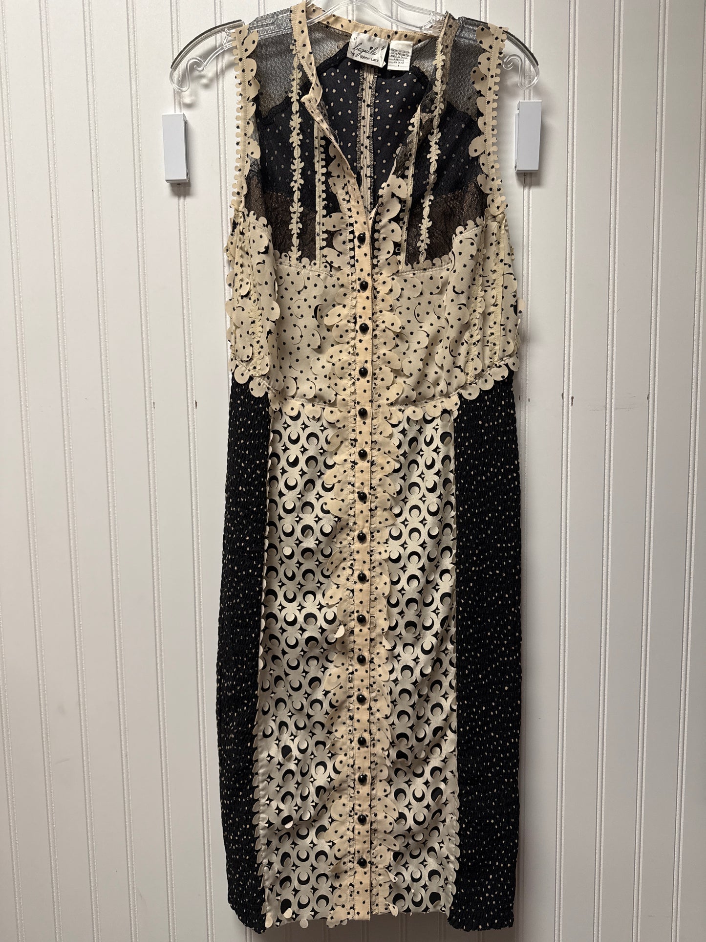 Dress Party Midi By Clothes Mentor In Black & Tan, Size: S