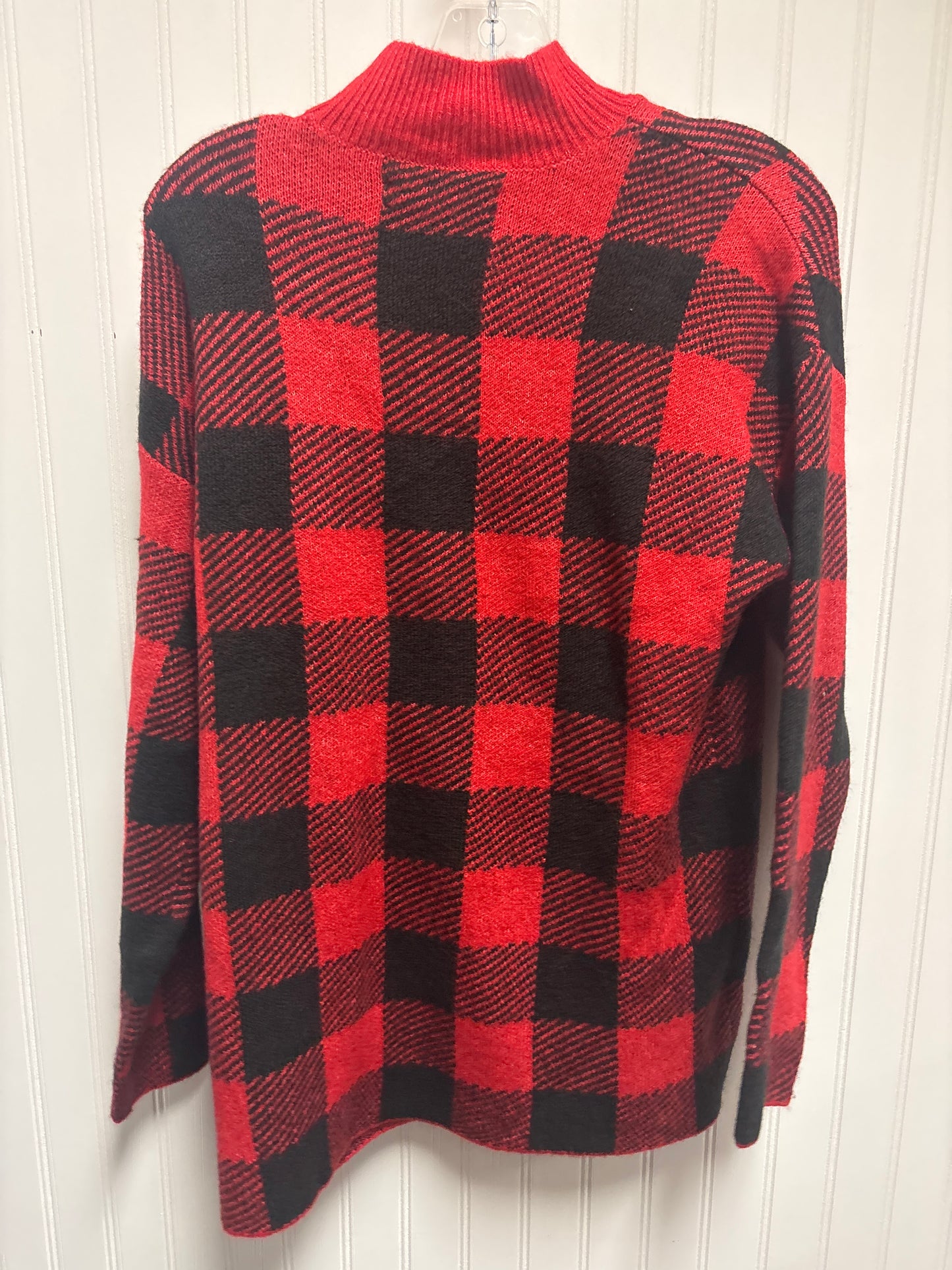 Sweater By Loft In Black & Red, Size: M