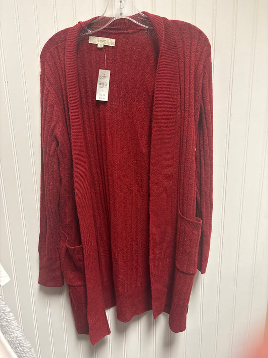 Sweater Cardigan By Loft In Red, Size: S