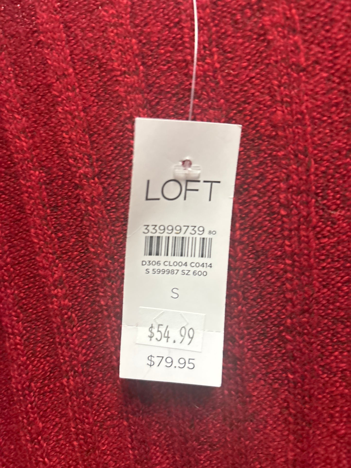 Sweater Cardigan By Loft In Red, Size: S