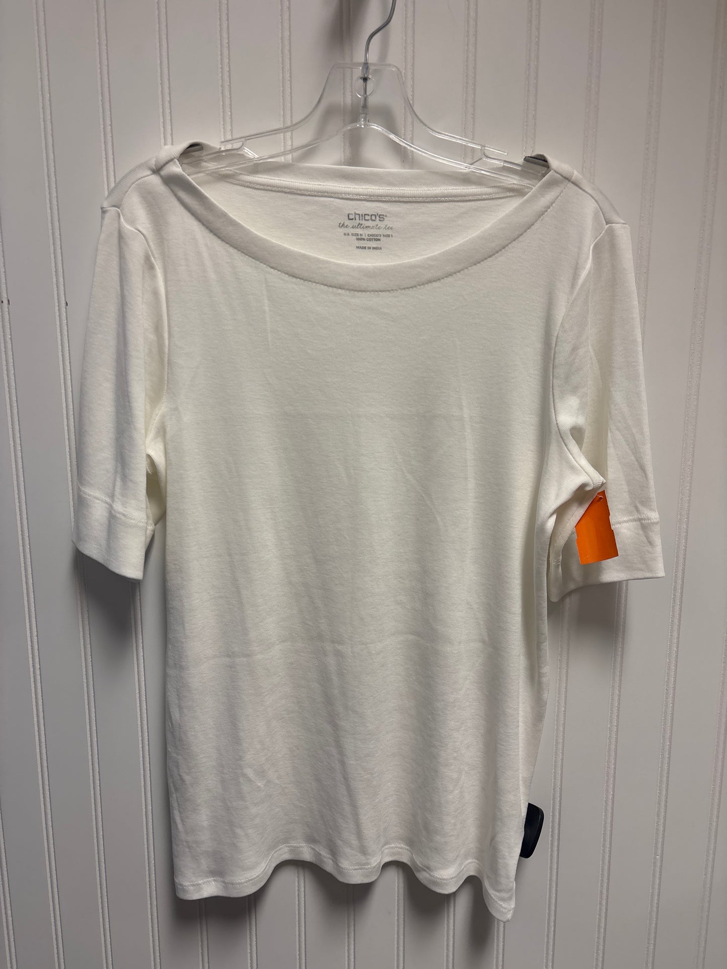 Top Short Sleeve Basic By Chicos In White, Size: M