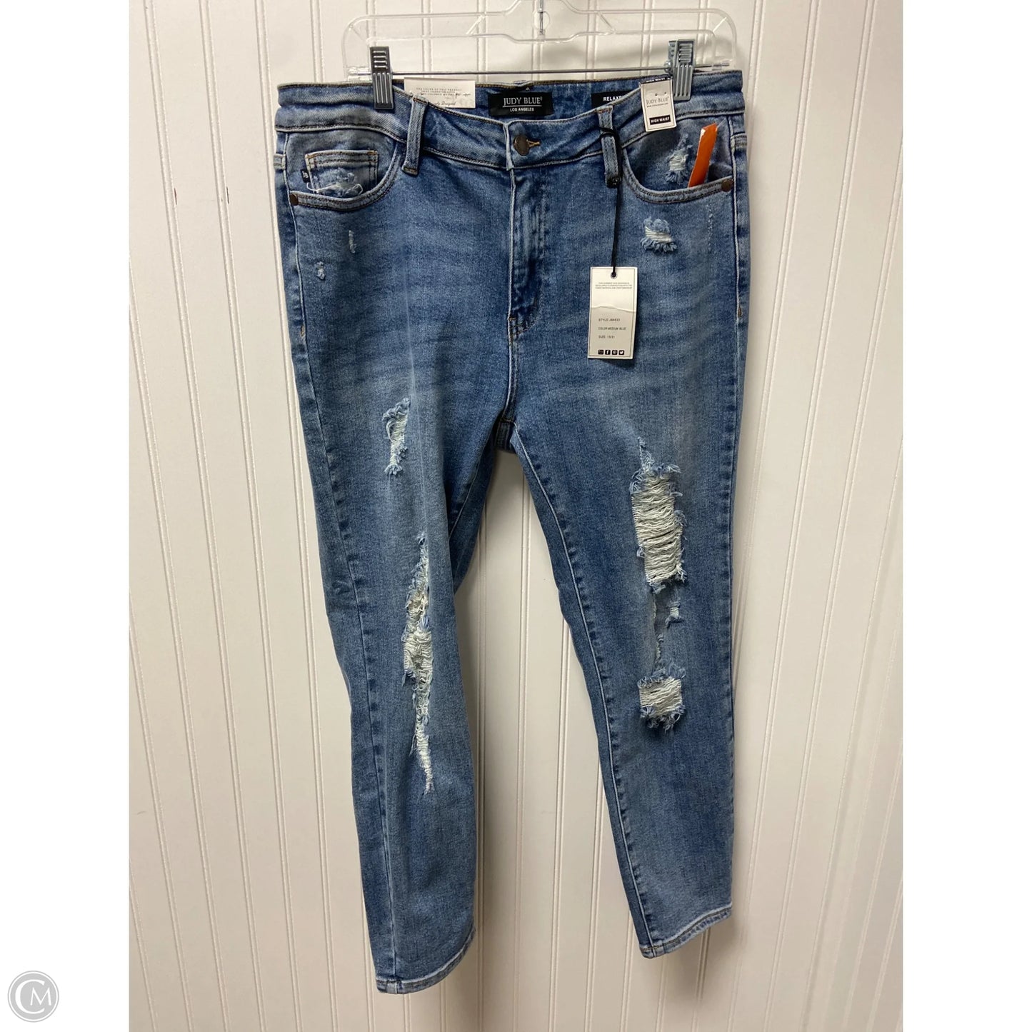 Jeans Straight By Judy Blue In Blue Denim, Size: 12