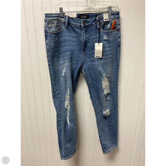 Jeans Straight By Judy Blue In Blue Denim, Size: 12