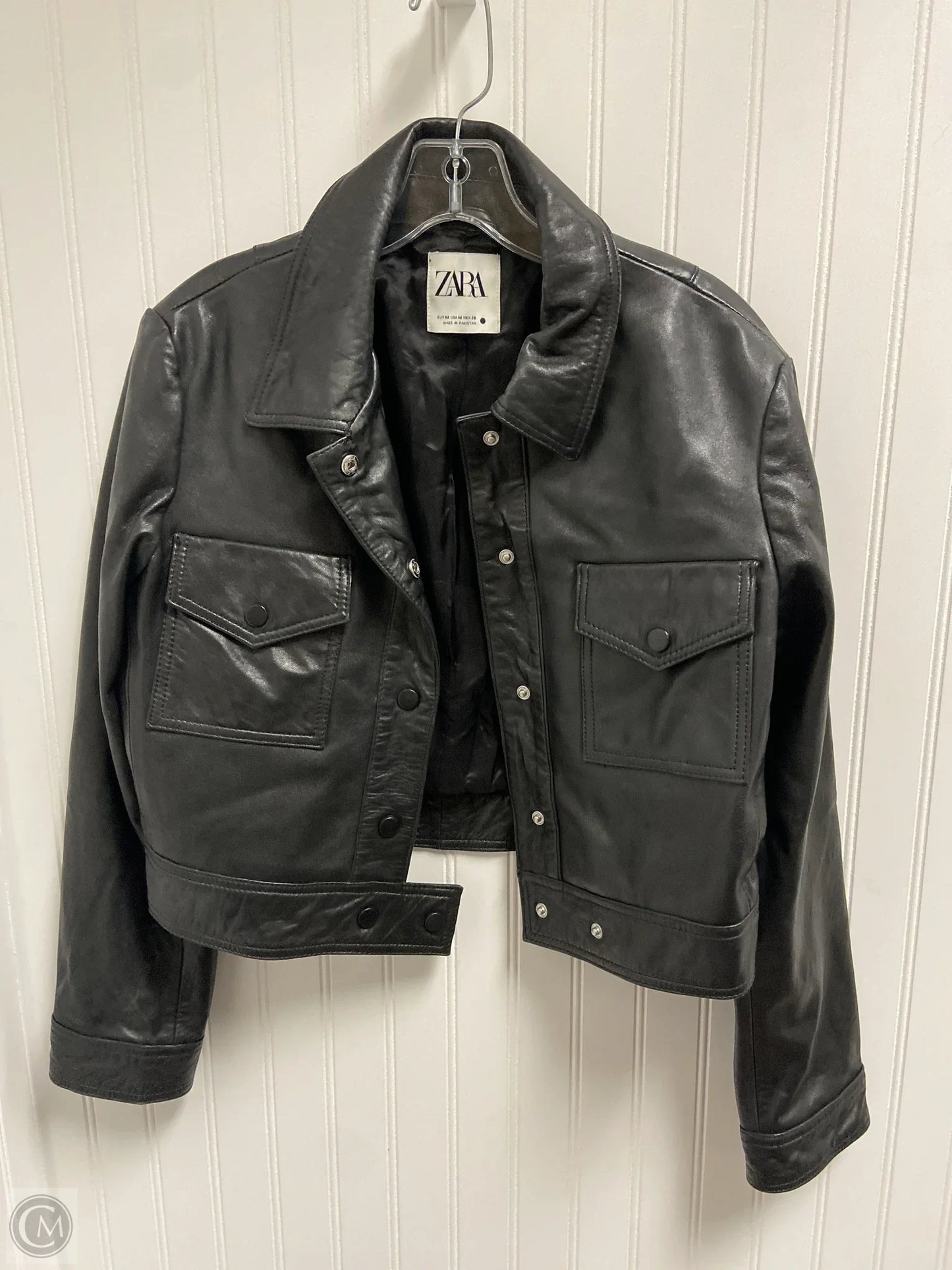 Jacket Moto By Zara In Black, Size: M