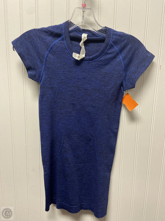 Athletic Top Short Sleeve By Lululemon In Blue, Size: Xs