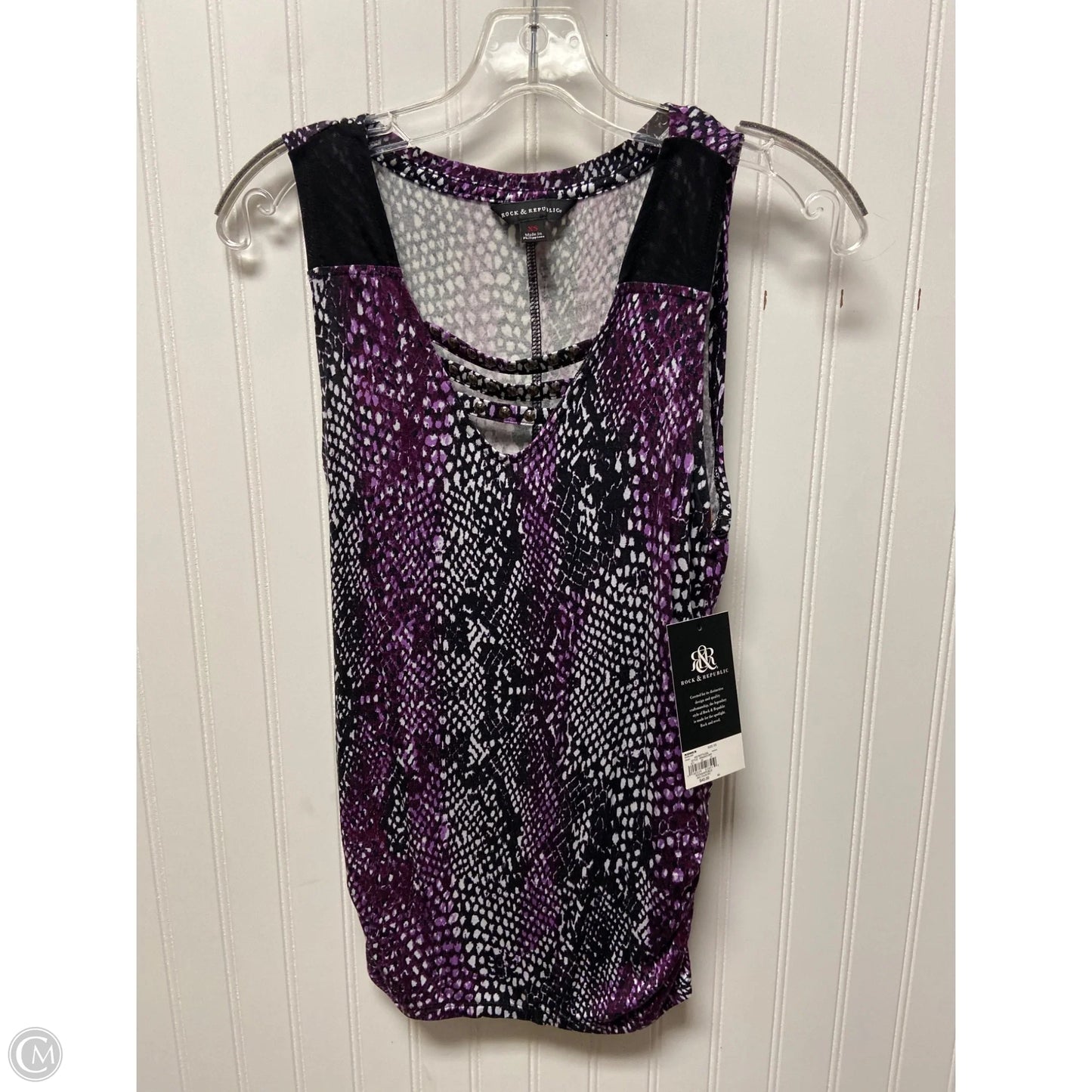 Top Sleeveless By Rock And Republic In Snakeskin Print, Size: Xs