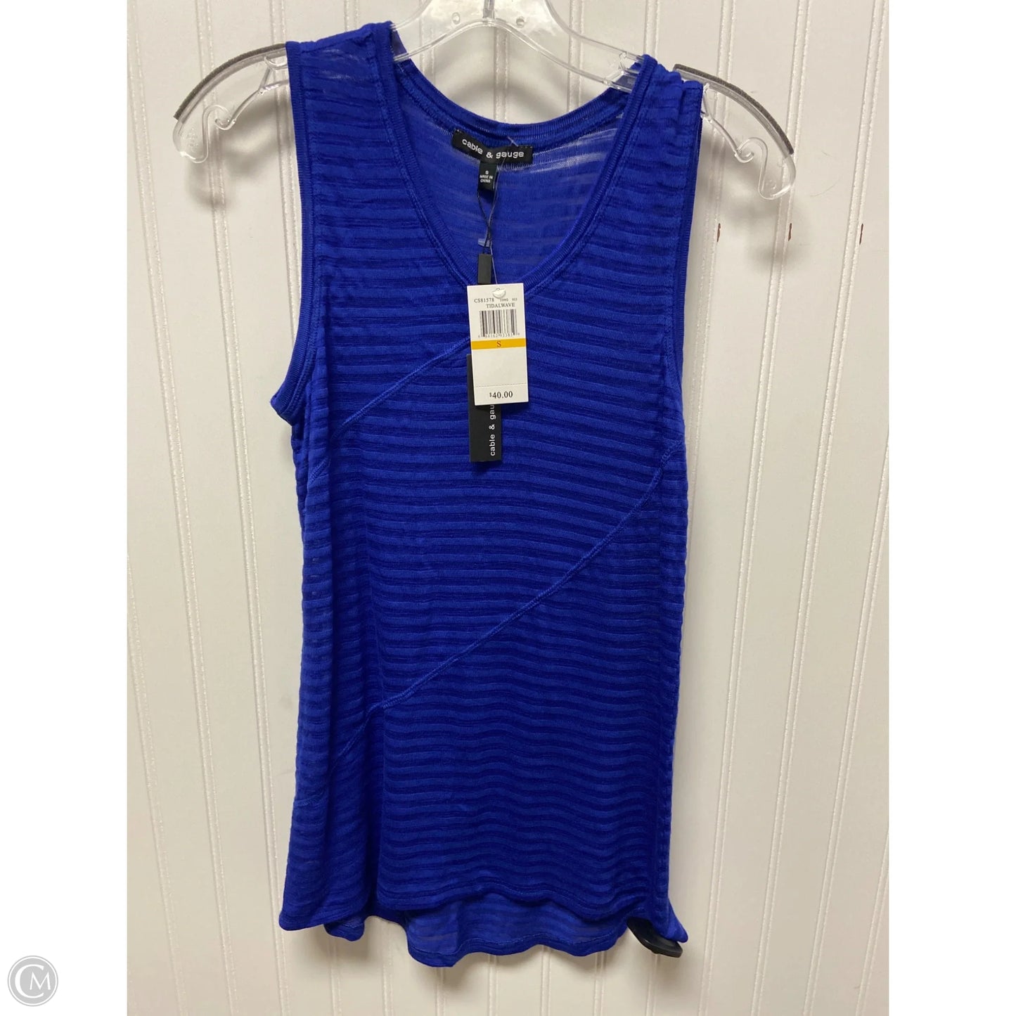 Top Sleeveless By Cable And Gauge In Blue, Size: S