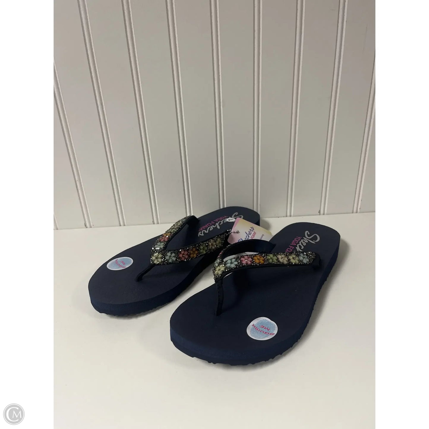 Sandals Flip Flops By Skechers In Navy, Size: 7