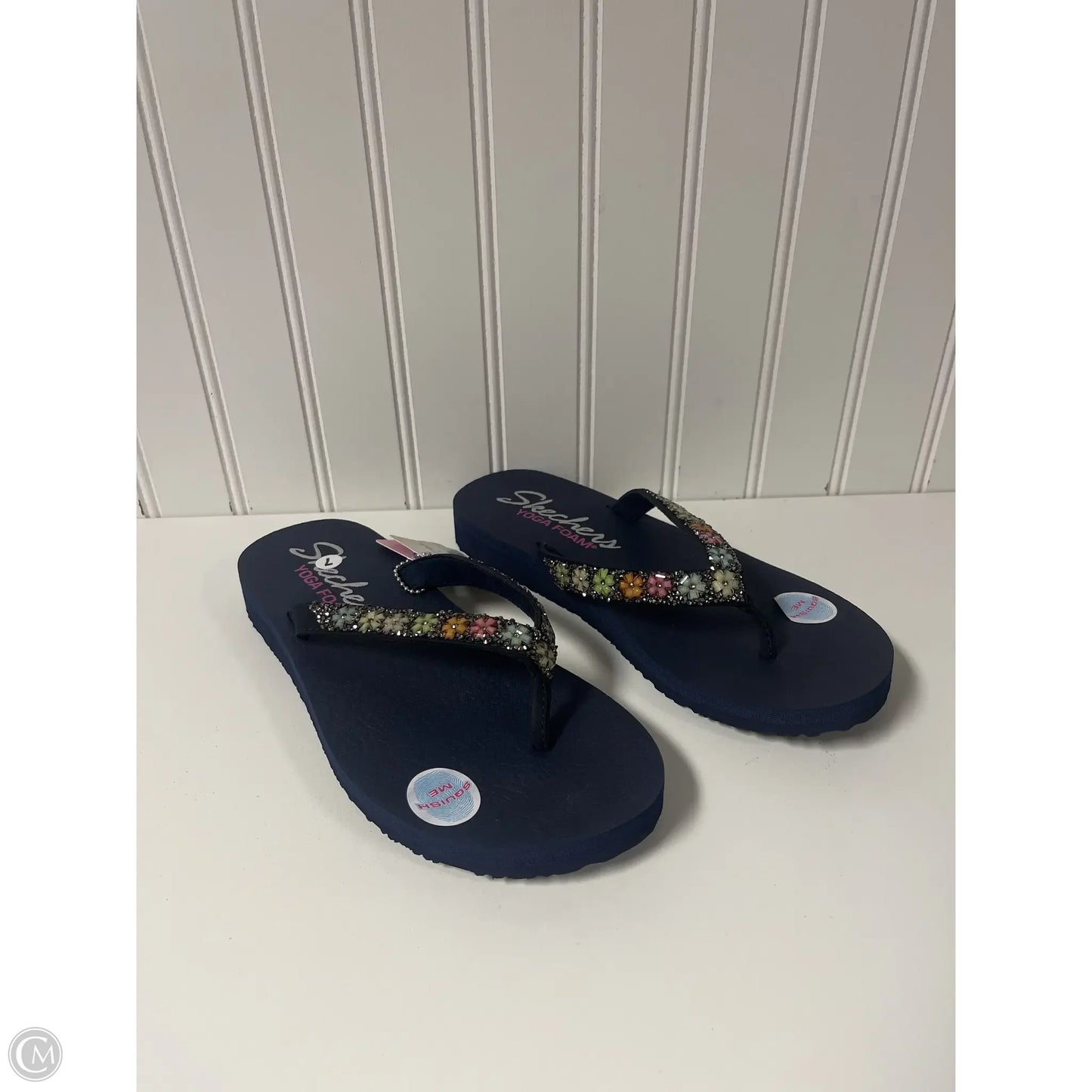 Sandals Flip Flops By Skechers In Navy, Size: 7