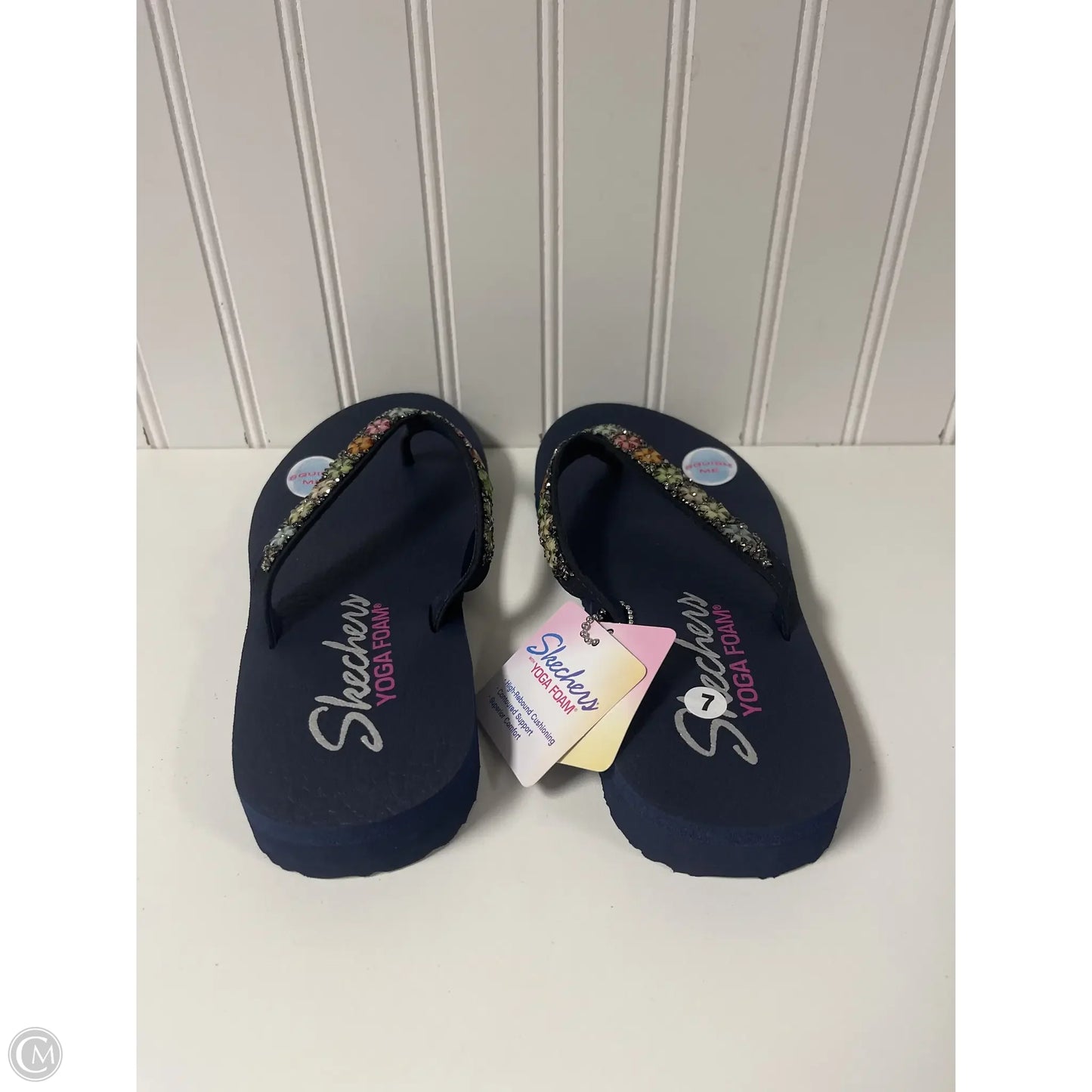 Sandals Flip Flops By Skechers In Navy, Size: 7