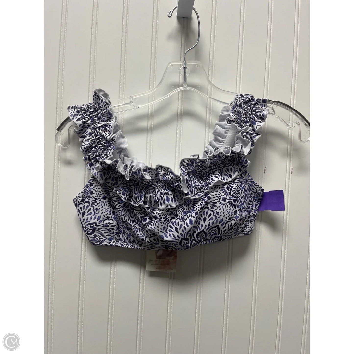 Swimsuit Top By Jessica Simpson In Blue & White, Size: S