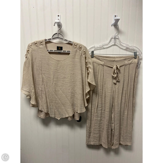 Pants Set 2pc By Jm Collections In Beige, Size: S