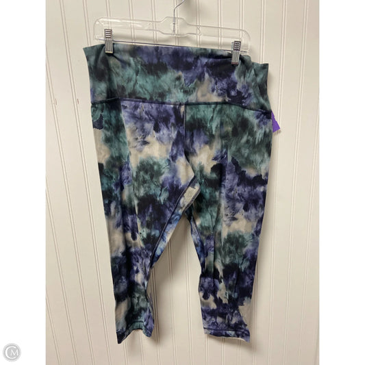 Athletic Leggings By Lululemon In Blue & Green, Size: 1x