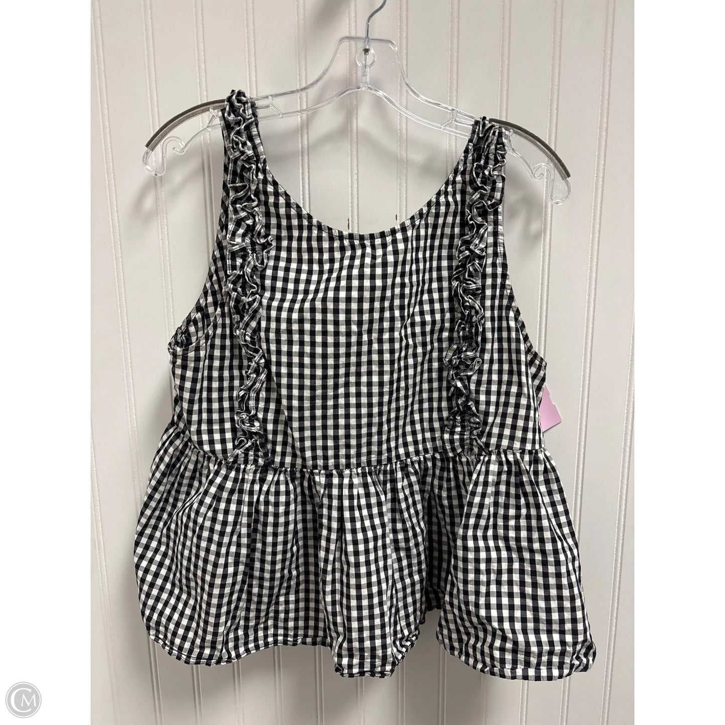 Top Sleeveless By Zara In Black & White, Size: Xl