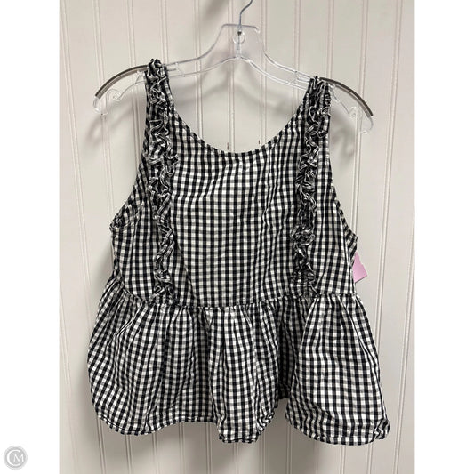 Top Sleeveless By Zara In Black & White, Size: Xl