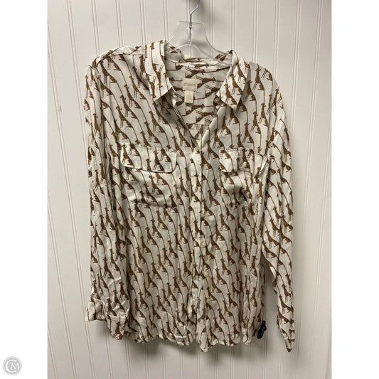 Top Long Sleeve By Chicos In Animal Print, Size: Xl