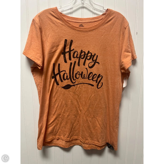 Top Short Sleeve Basic By Clothes Mentor In Orange, Size: Xl