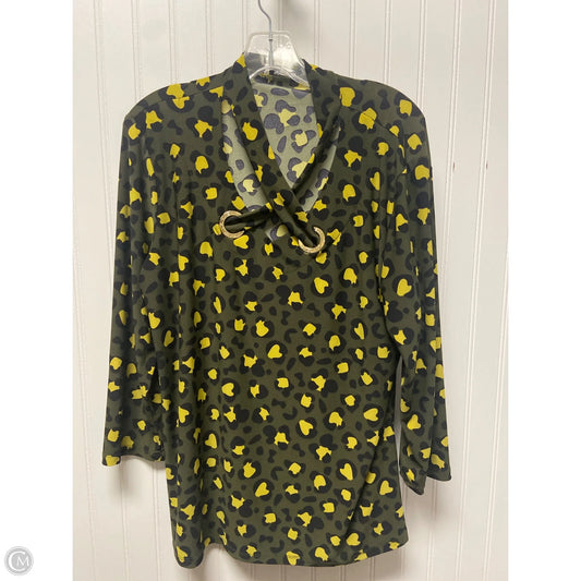 Top Long Sleeve By Nine West In Leopard Print, Size: Xl