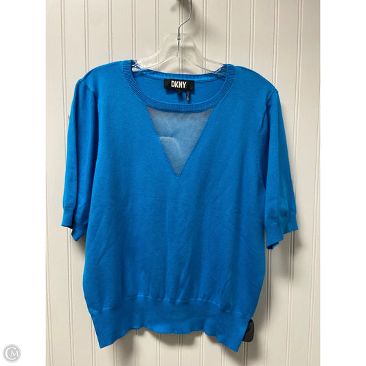 Sweater Short Sleeve By Dkny In Blue, Size: L