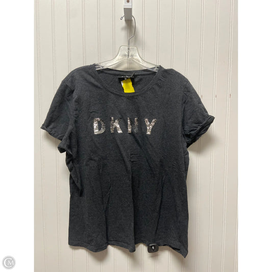 Top Short Sleeve By Dkny In Grey, Size: Xl