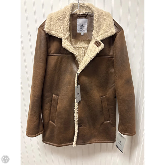 Jacket Leather By Clothes Mentor In Brown, Size: L