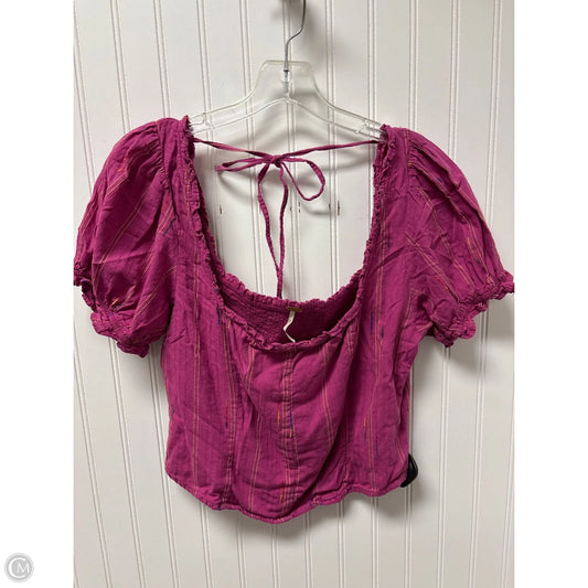 Top Short Sleeve By Free People In Pink, Size: L