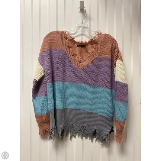 Sweater By Clothes Mentor In Striped Pattern, Size: L