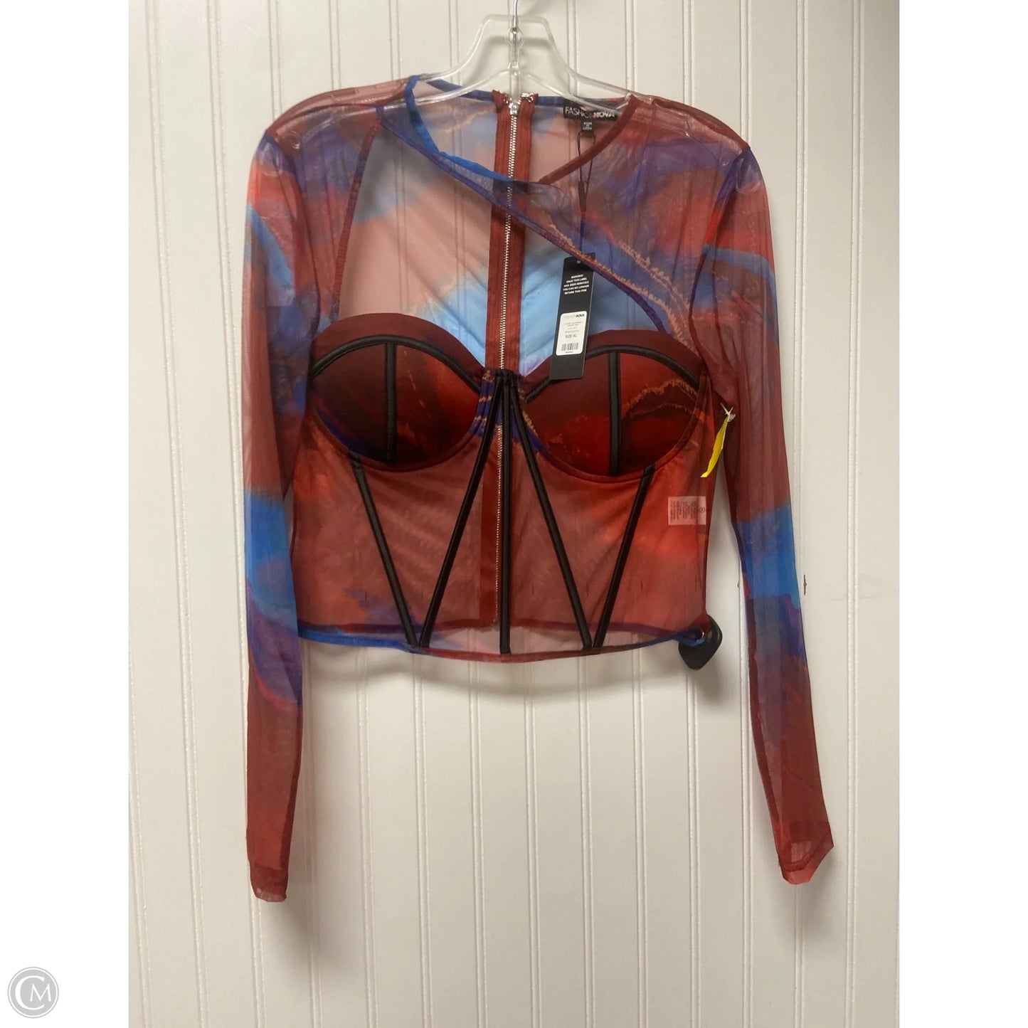 Top Long Sleeve By Fashion Nova In Red, Size: Xl