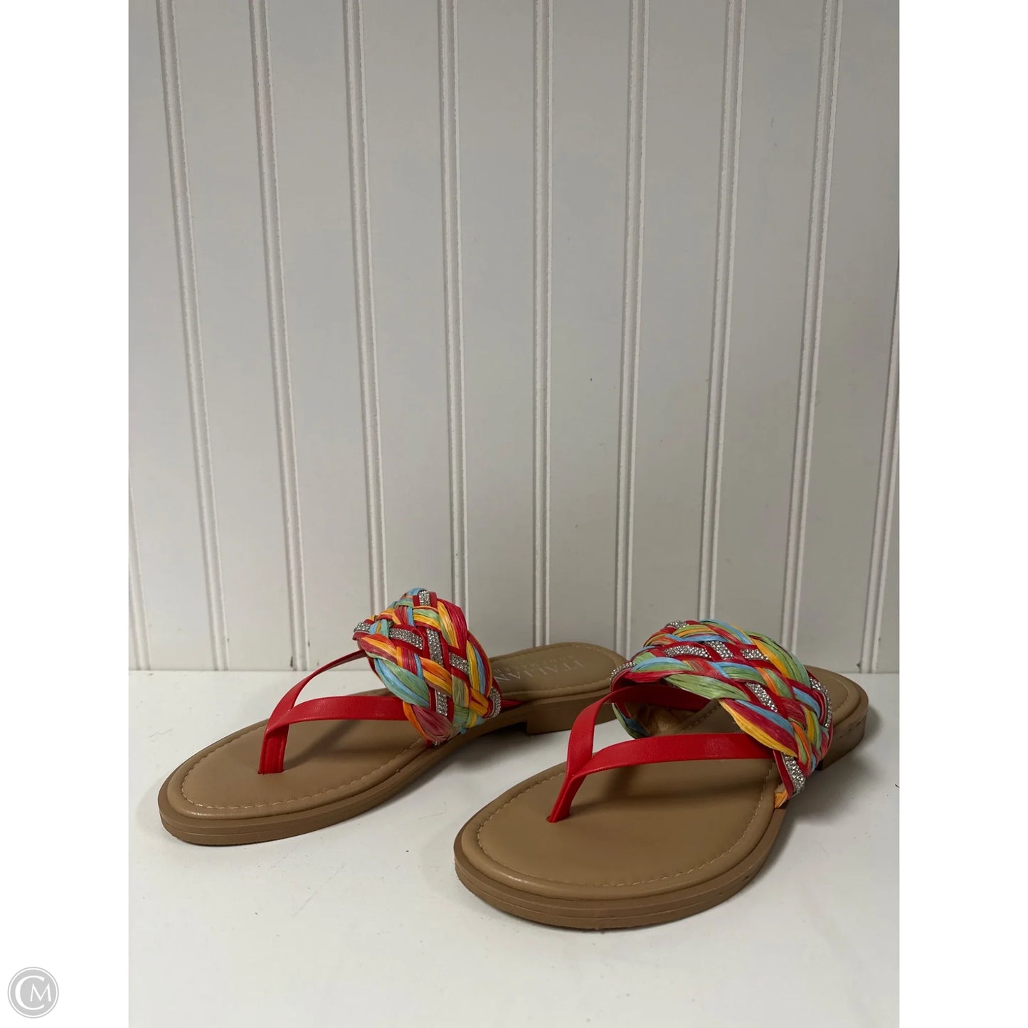 Sandals Flats By Italian Shoemakers In Multi-colored, Size: 7.5