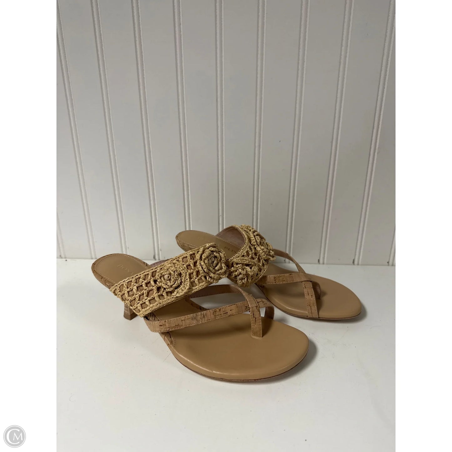 Sandals Heels Kitten By Donald Pliner In Tan, Size: 7.5