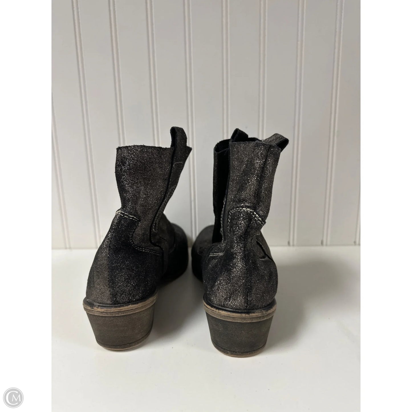 Boots Ankle Flats By Charles By Charles David In Black & Silver, Size: 6