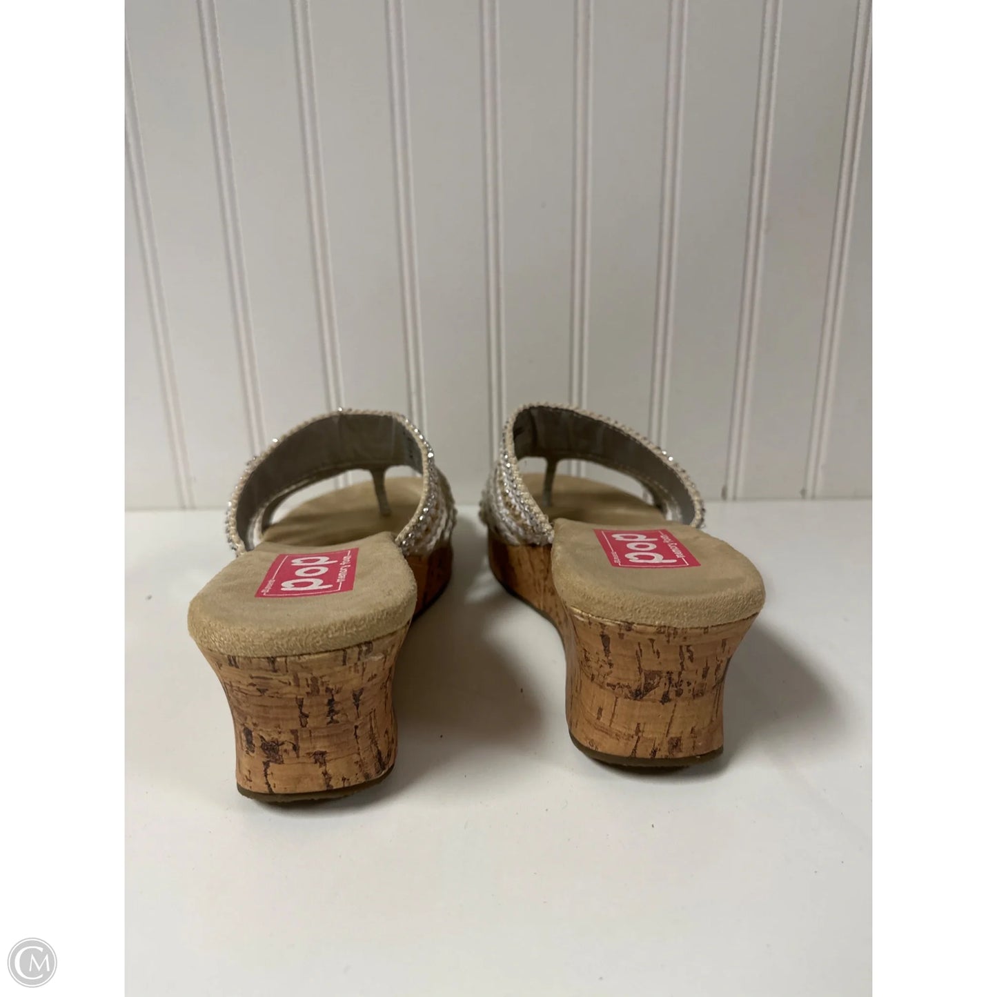 Sandals Heels Wedge By Clothes Mentor In Cream, Size: 8